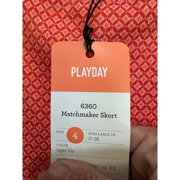 NWT CAbi #6360 Women's Orange Red High Rise Matchmaker Skort Size 4 - Picture 6 of 6